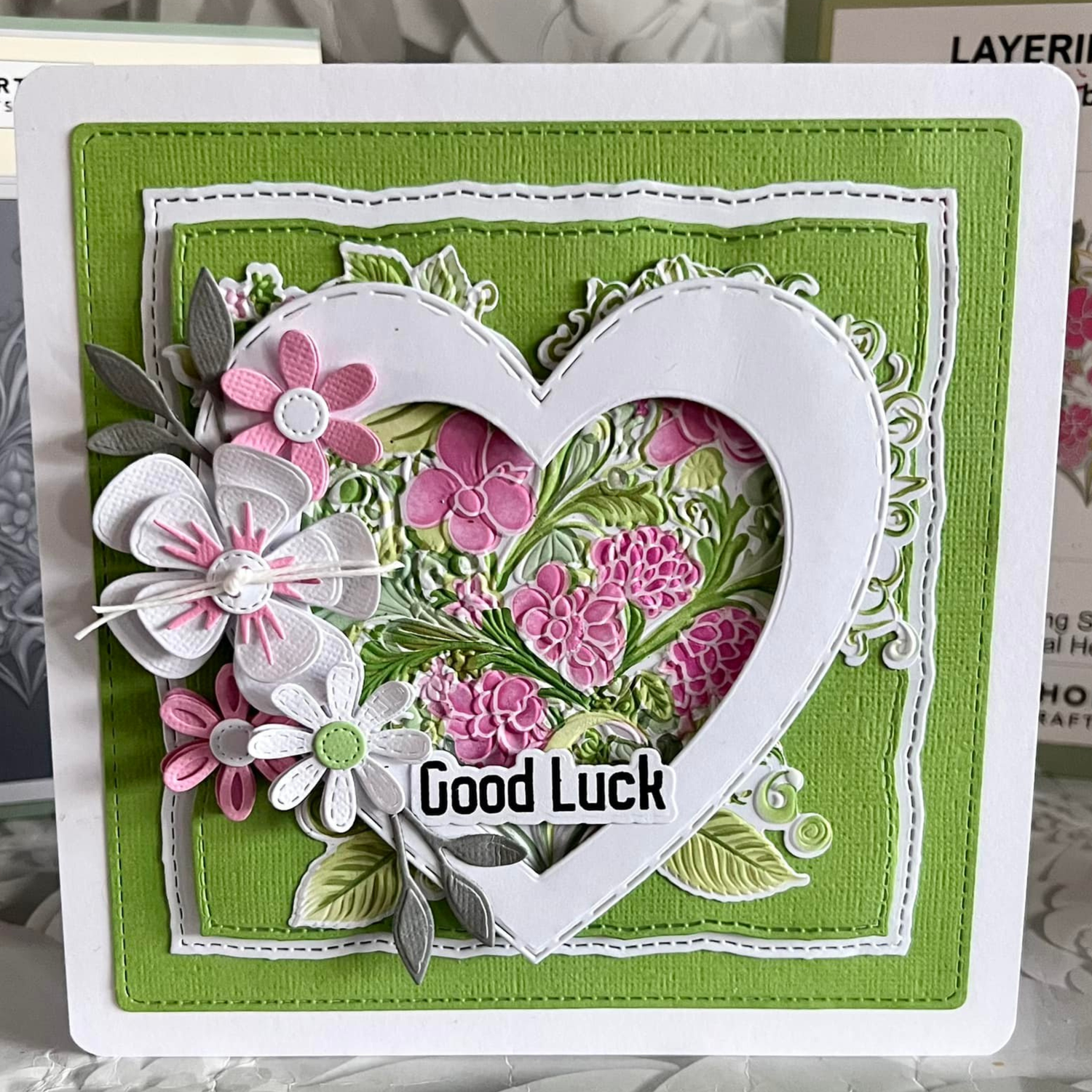Lisa Horton Crafts Floral Heart 6" x 6" Layering Stencils