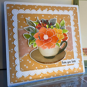 Lisa Horton Crafts Floral Teacup 5" x 7" Layering Stencils