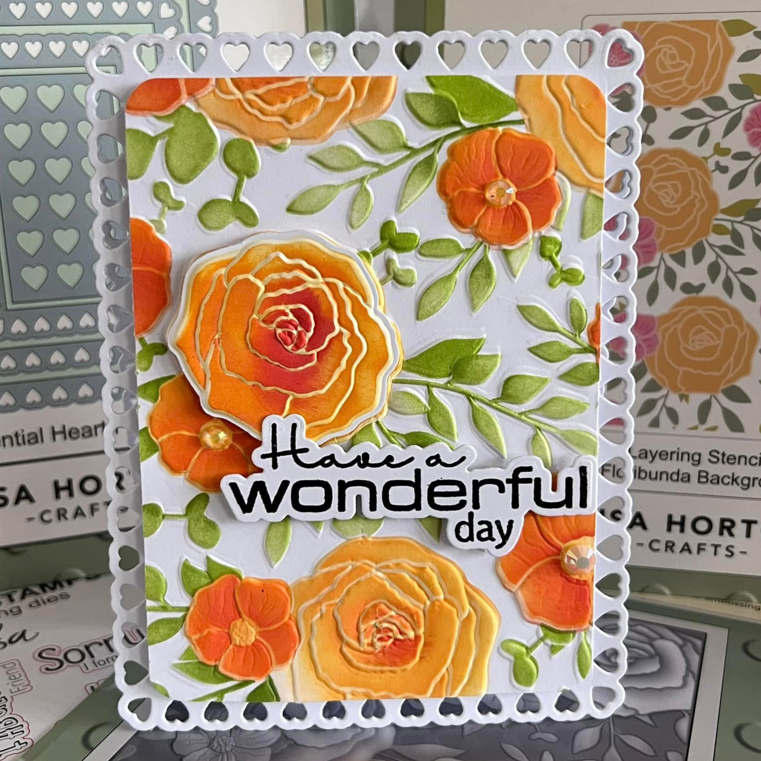 Lisa Horton Crafts Floribunda Background 5" x 7" Layering Stencils