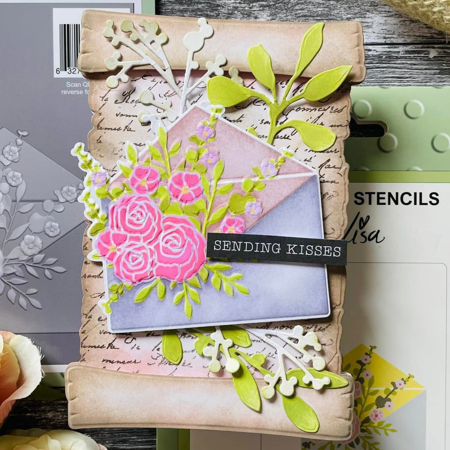 Lisa Horton Crafts Floribunda Petal Envelope A6 Layering Stencils