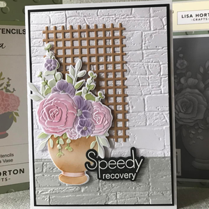 Lisa Horton Crafts Floribunda Vase A6 Layering Stencils