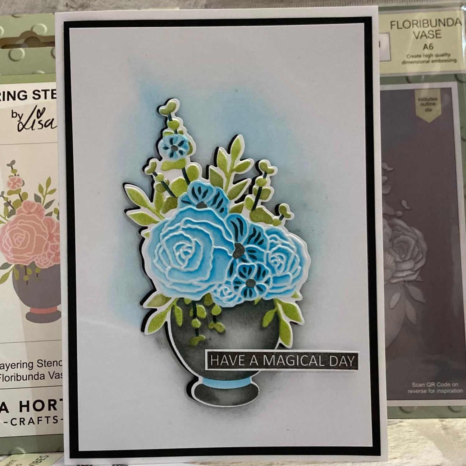 Lisa Horton Crafts Floribunda Vase A6 Layering Stencils