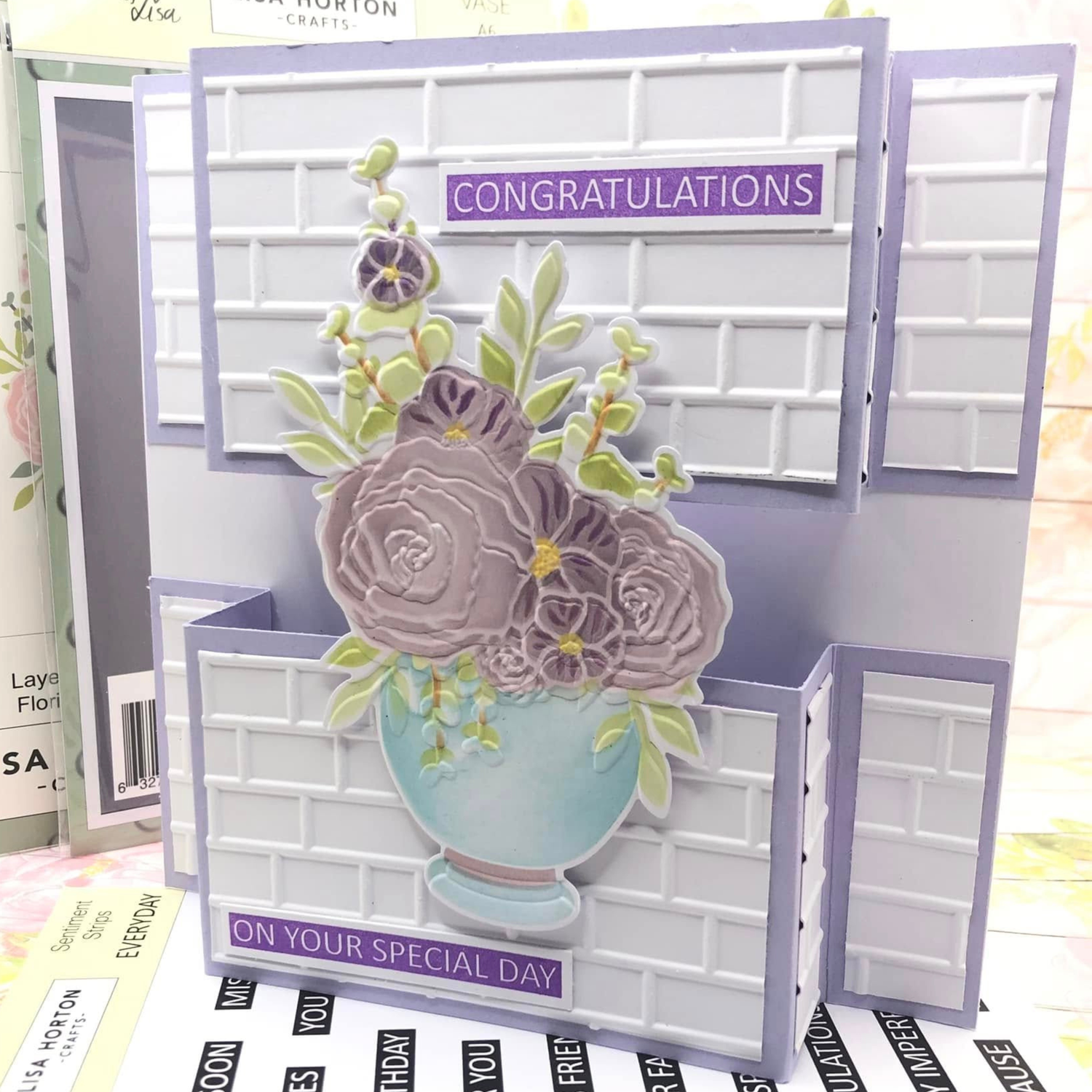 Lisa Horton Crafts Floribunda Vase A6 Layering Stencils