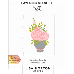 Lisa Horton Crafts Floribunda Vase A6 Layering Stencils