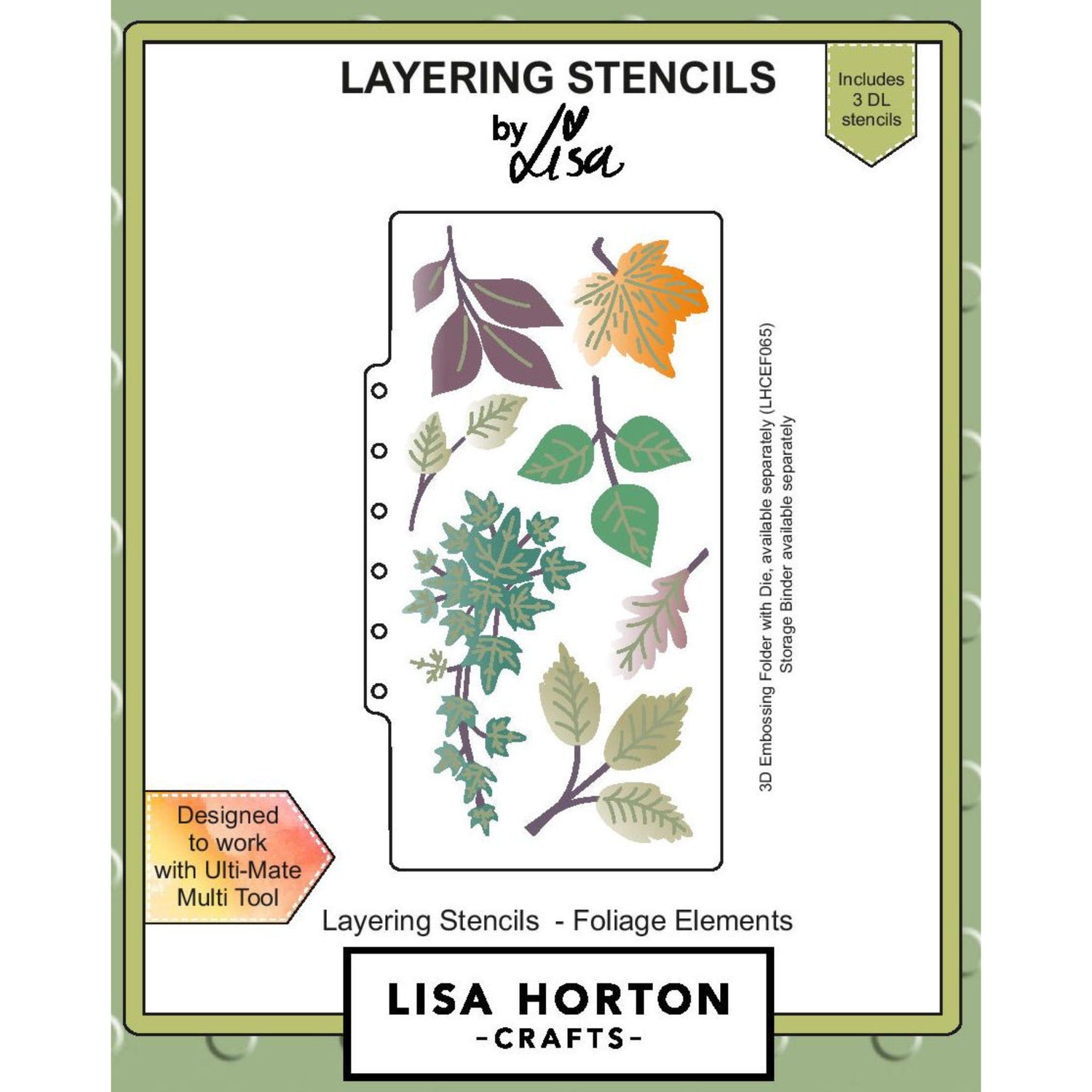Lisa Horton Crafts Foliage Elements DL Layering Stencils