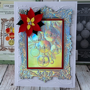 Lisa Horton Crafts Framed Festive Baubles 5" x 7" Layering Stencils with Die