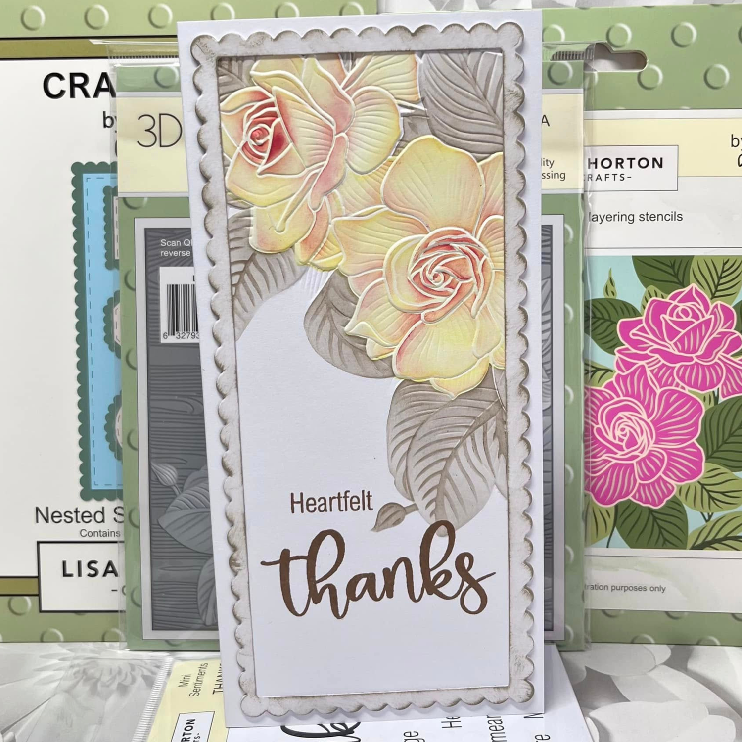 Lisa Horton Crafts Gardenia 6" x 6" 3D Embossing Folder