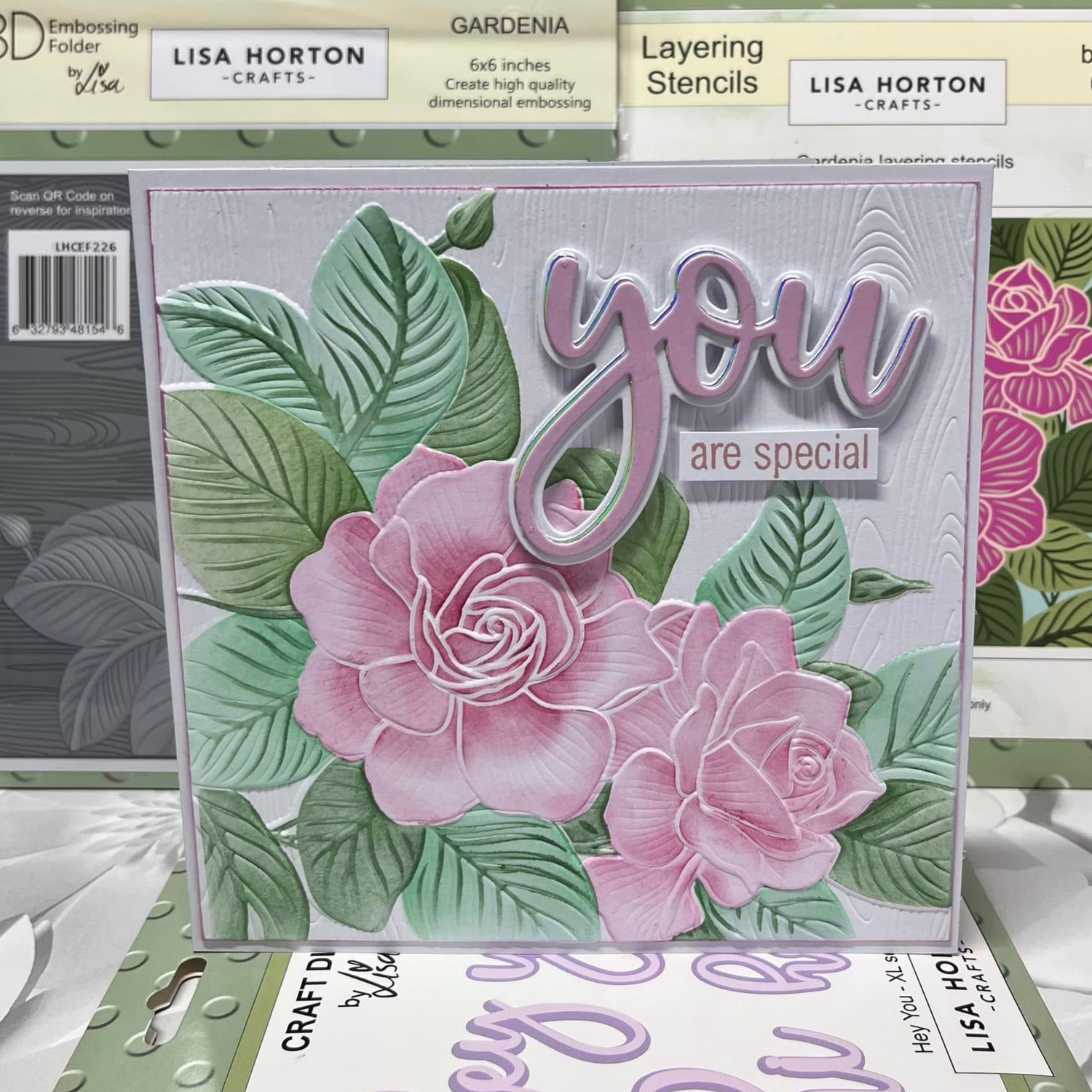 Lisa Horton Crafts Gardenia 6" x 6" 3D Embossing Folder