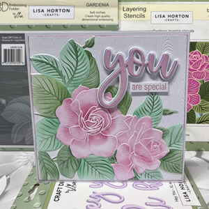 Lisa Horton Crafts Gardenia 6" x 6" 3D Embossing Folder