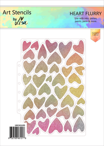 Heart Flurry A5 Stencil