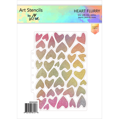 Heart Flurry A5 Stencil