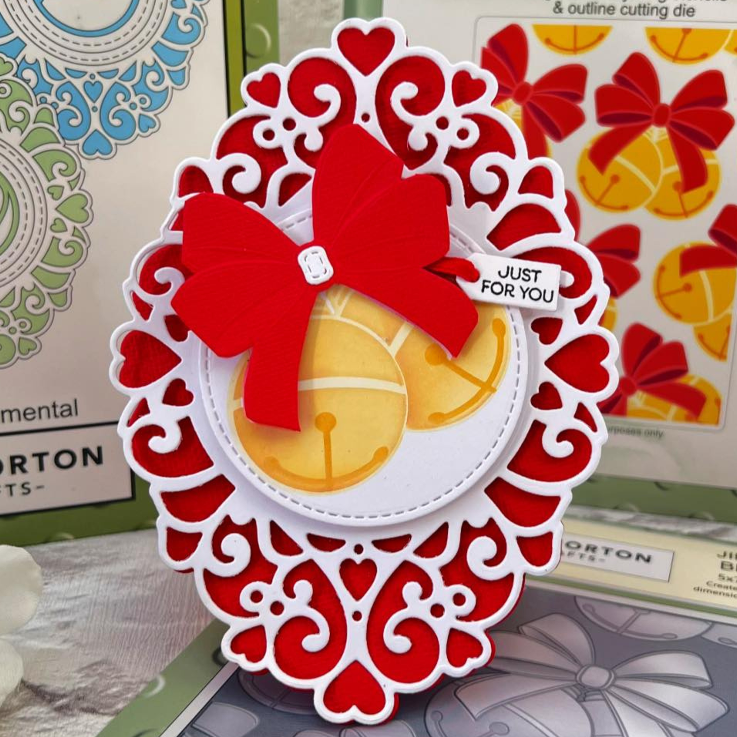 Lisa Horton Crafts Jingle Bells 5" x 7" Embossing Folder and Layering Stencil Craft Day Special