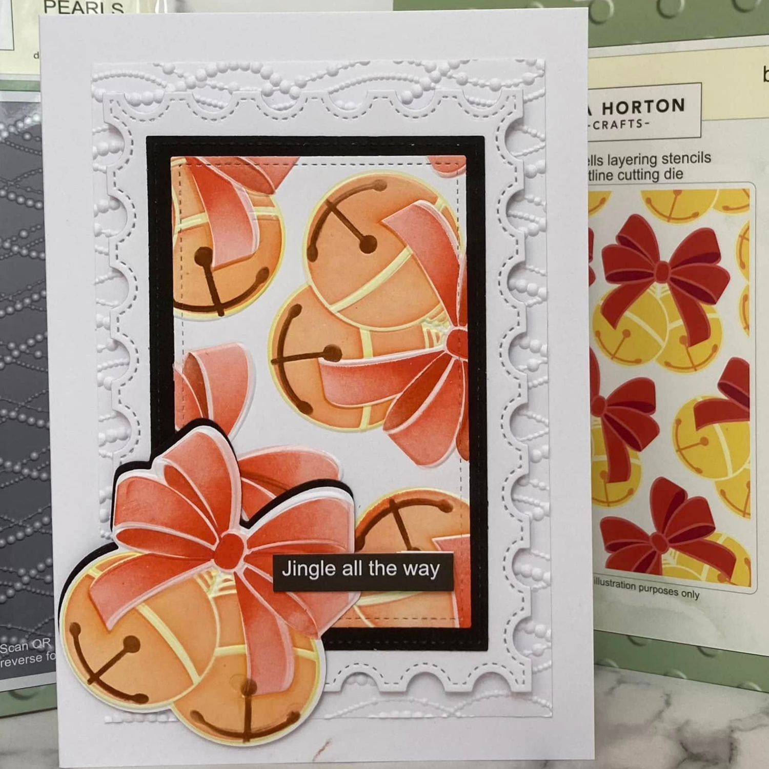 Lisa Horton Crafts Jingle Bells 5" x 7" Embossing Folder and Layering Stencil Craft Day Special