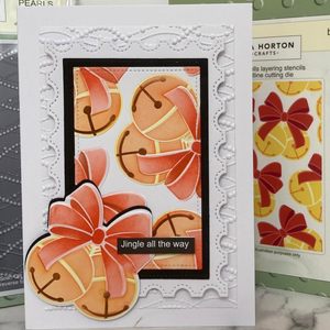 Lisa Horton Crafts Jingle Bells 5" x 7" Embossing Folder and Layering Stencil Craft Day Special