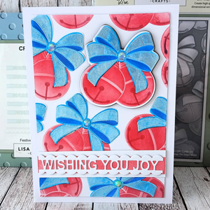 Lisa Horton Crafts Jingle Bells 5" x 7" Embossing Folder and Layering Stencil Craft Day Special