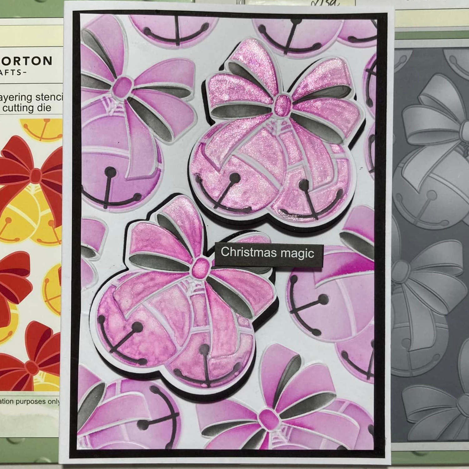 Lisa Horton Crafts Jingle Bells 5" x 7" Embossing Folder and Layering Stencil Craft Day Special