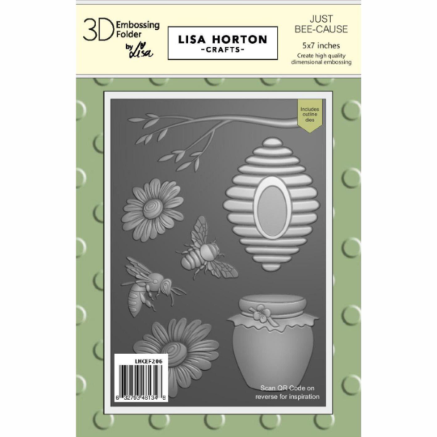 Lisa Horton Crafts Just Bee-cause 5" x 7" 3D Embossing Folder with Die