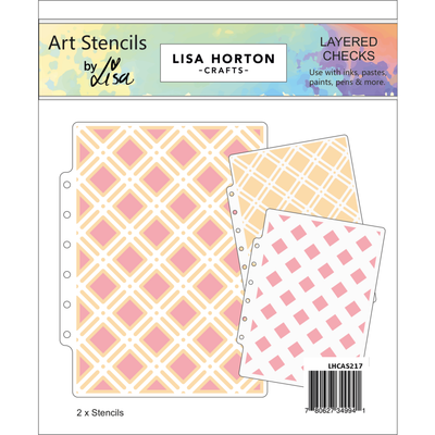 Lisa Horton Crafts Layered Checks Layering Stencils