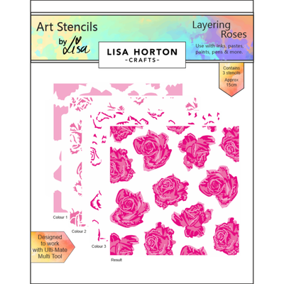 Lisa Horton Crafts Layering Roses Stencil Set