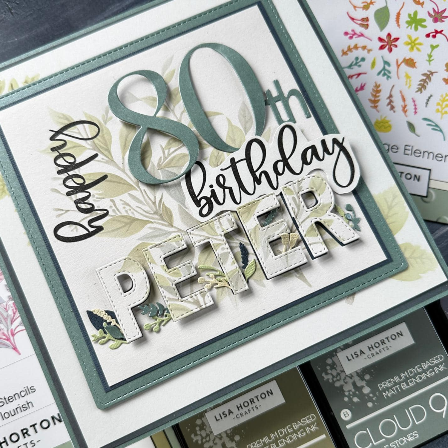 Lisa Horton Crafts Leafy Flourish 6" x 6" Layering Stencils