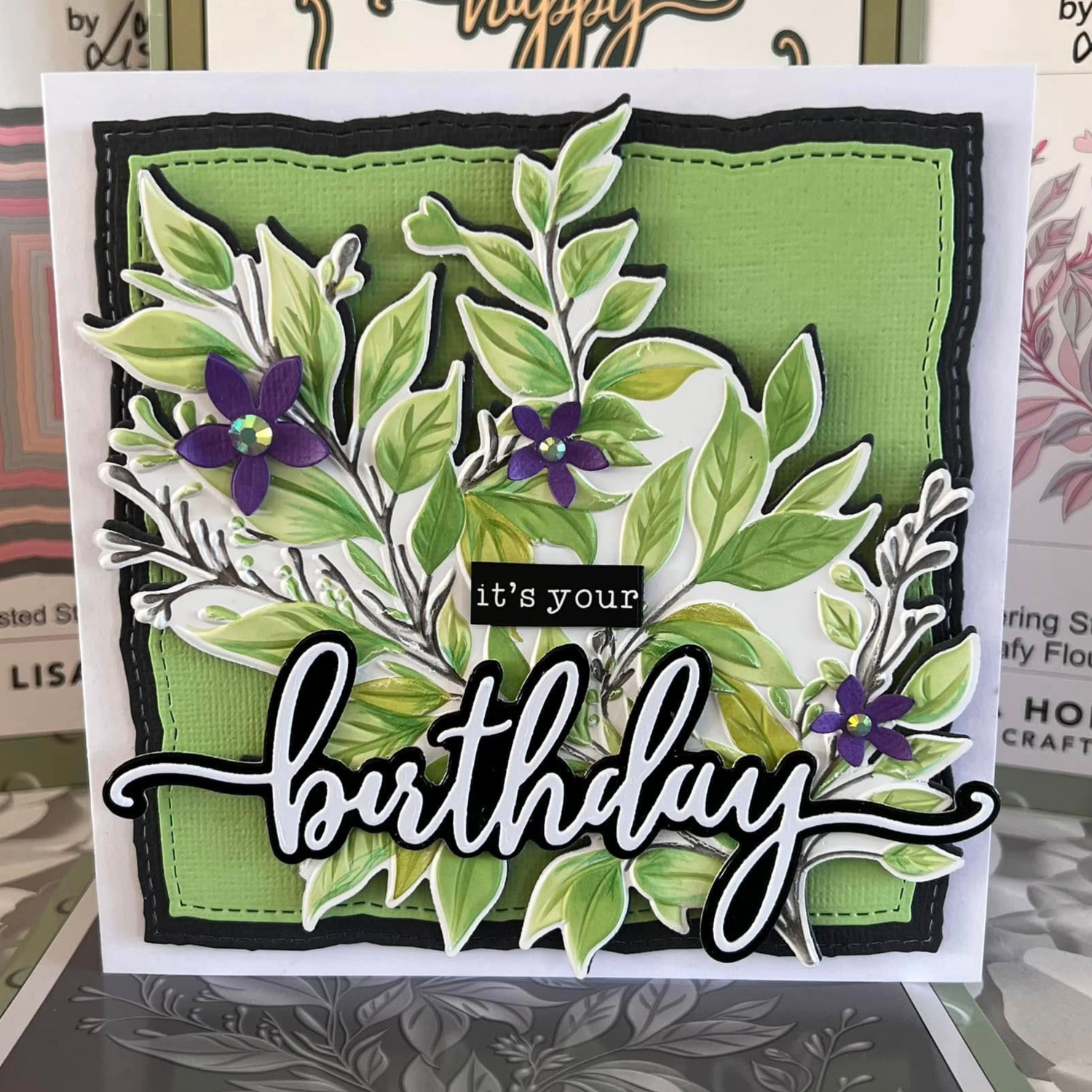 Lisa Horton Crafts Leafy Flourish 6" x 6" Layering Stencils