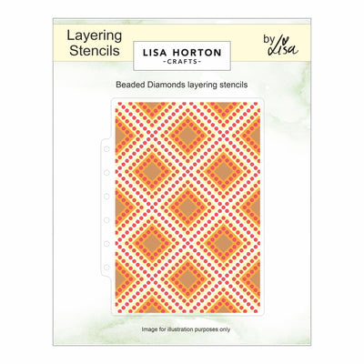 Lisa Horton Crafts Beaded Diamonds Layering Stencils