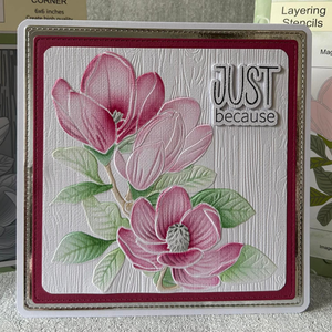 Lisa Horton Crafts Magnolia Corner 6" x 6" 3D Embossing Folder