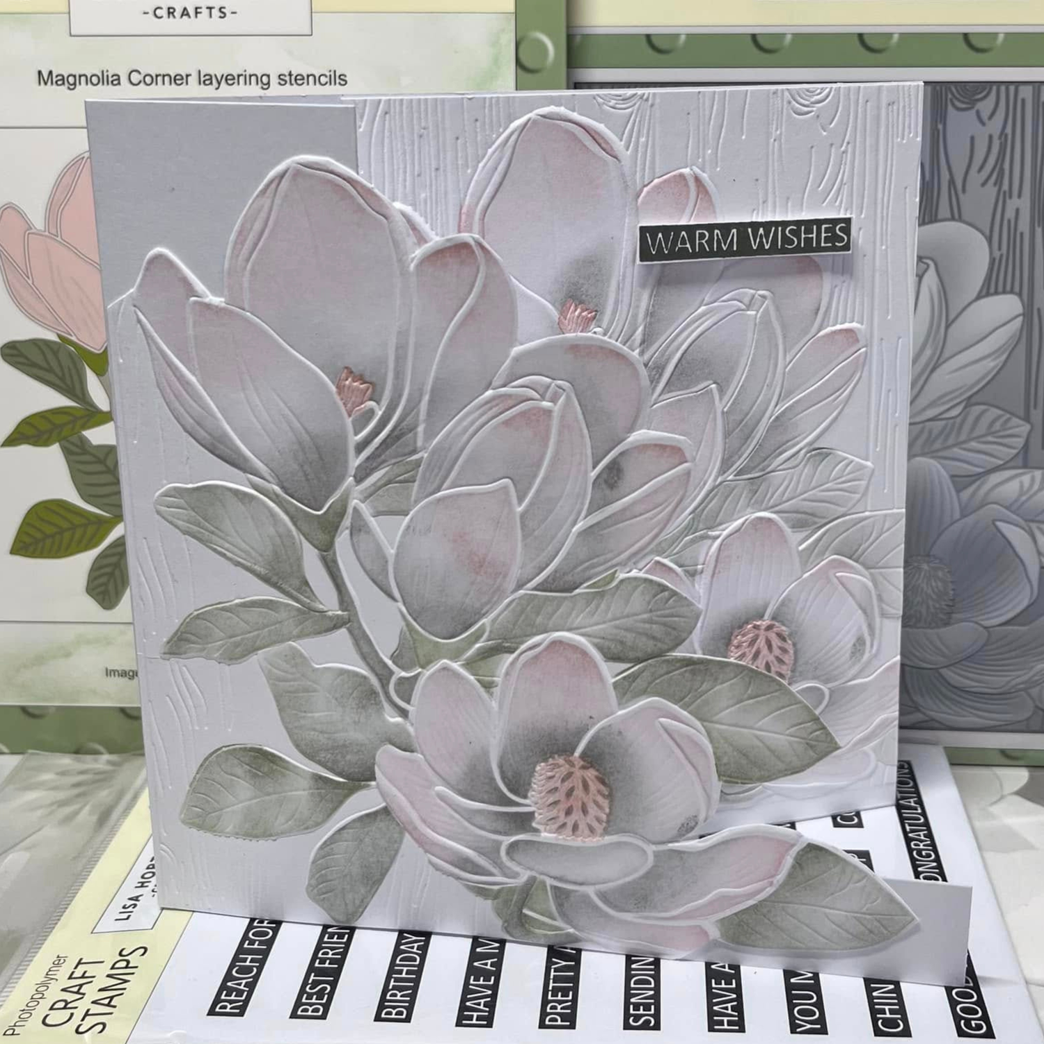 Lisa Horton Crafts Magnolia Corner 6" x 6" 3D Embossing Folder