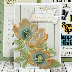 Lisa Horton Crafts Magnolia Corner 6" x 6" 3D Embossing Folder