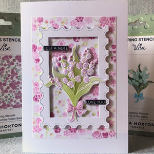 Lisa Horton Crafts Mini Blooms Lily of the Valley Background 5" x 7" Layering Stencil