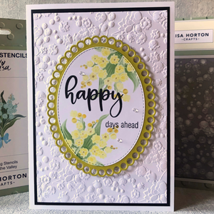 Lisa Horton Crafts Mini Blooms Lily of the Valley Background 5" x 7" Layering Stencil