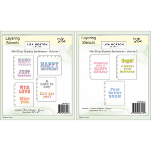 Lisa Horton Crafts Mini Drop Shadow Sentiments - Volume 1 and 2