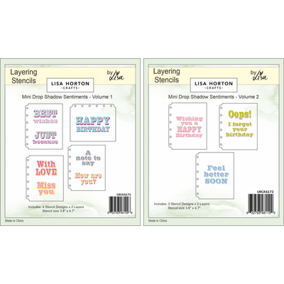 Lisa Horton Crafts Mini Drop Shadow Sentiments - Volume 1 and 2