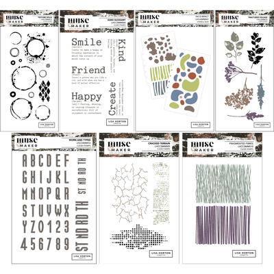 Complete Muse & Maker A6, DL, A5 Stamp and Stencil Set - Release 1