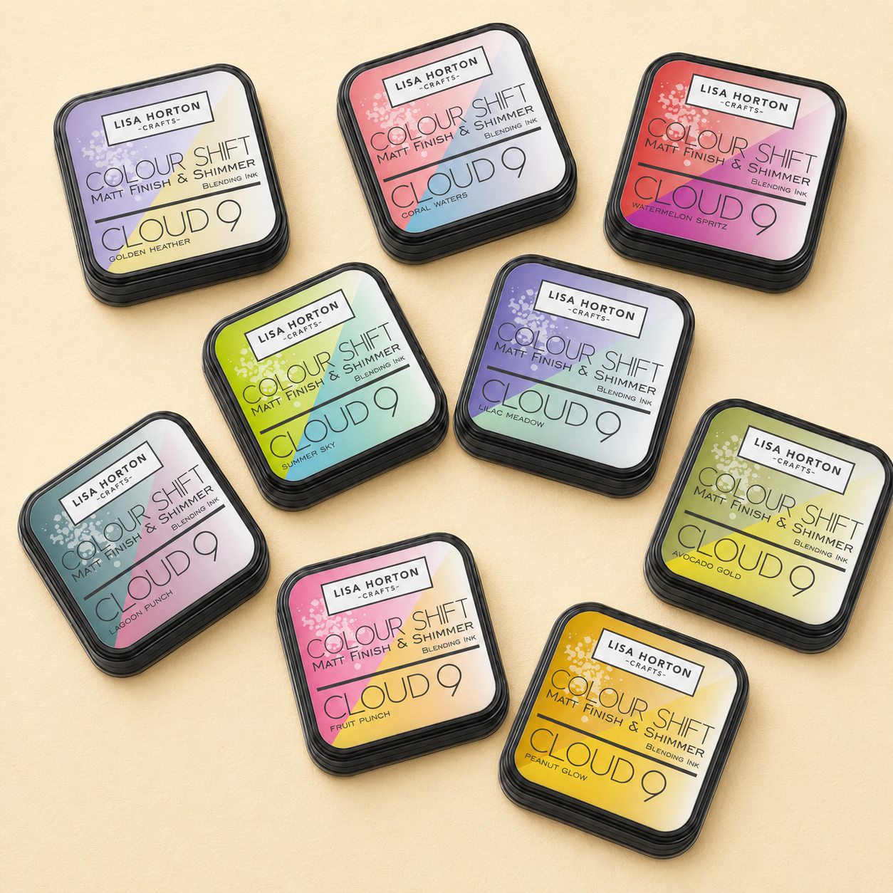 Cloud 9 Matt Blending Colour Shift Ink Pad Collection – 9 Pads
