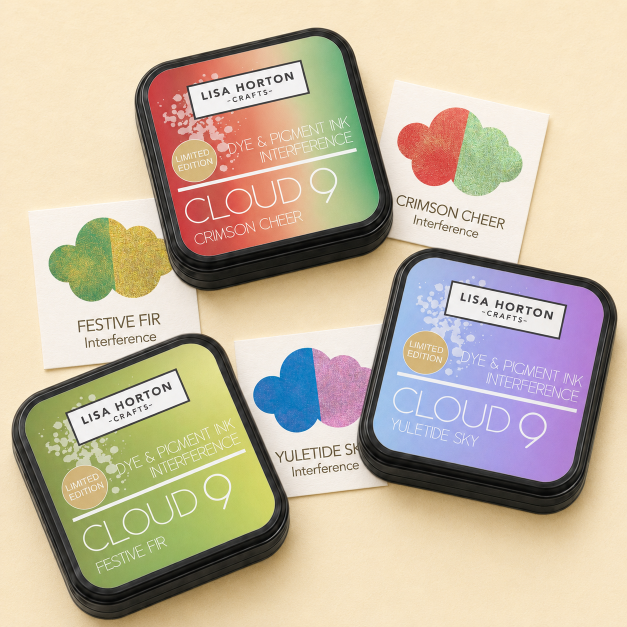 Set of 3 Limited Edition Interference Ink Pads - Christmas Cheer, Festive Fir and Yuletide Sky