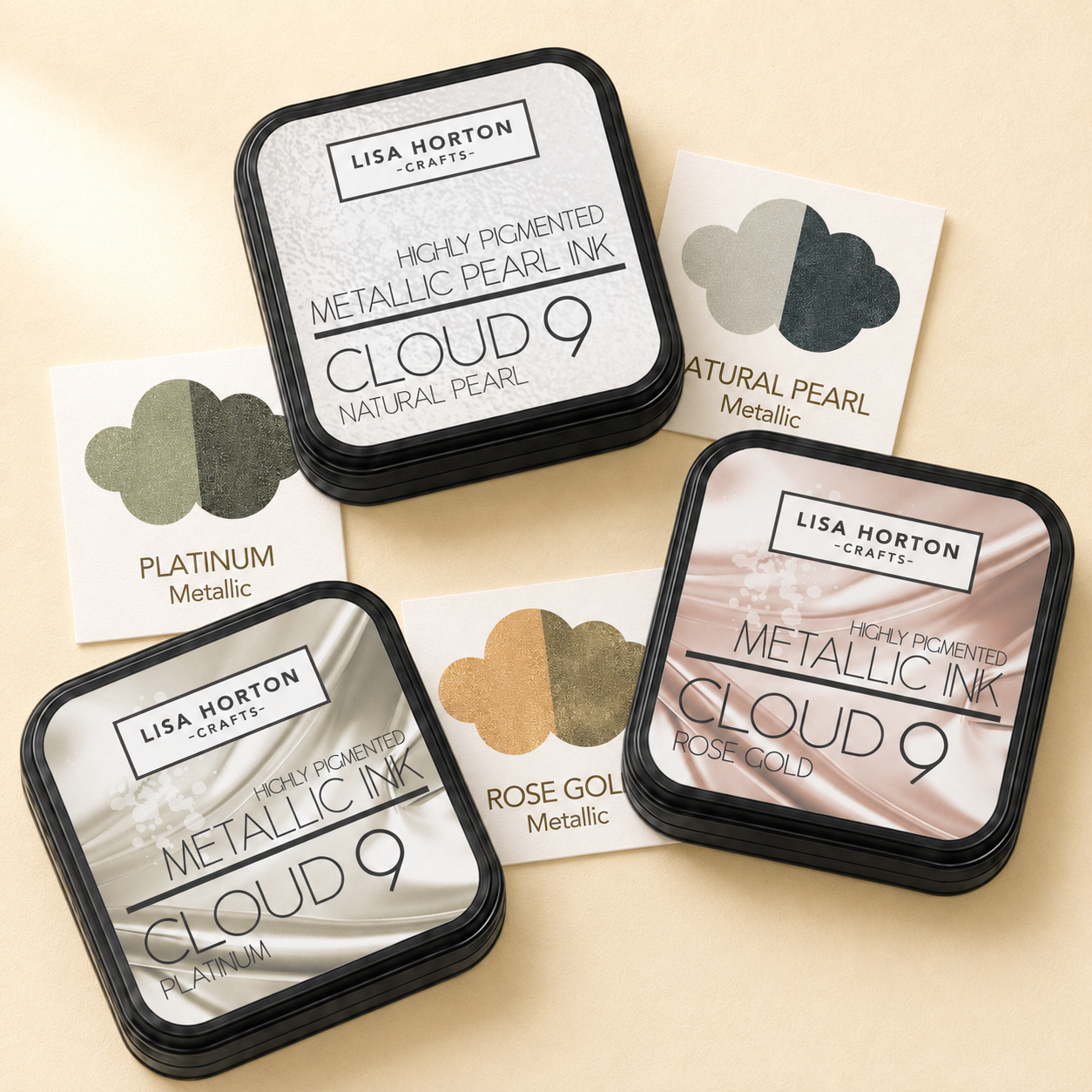 Alchemist Ink Pad Trio - Natural Pearl, Platinum & Rose Gold