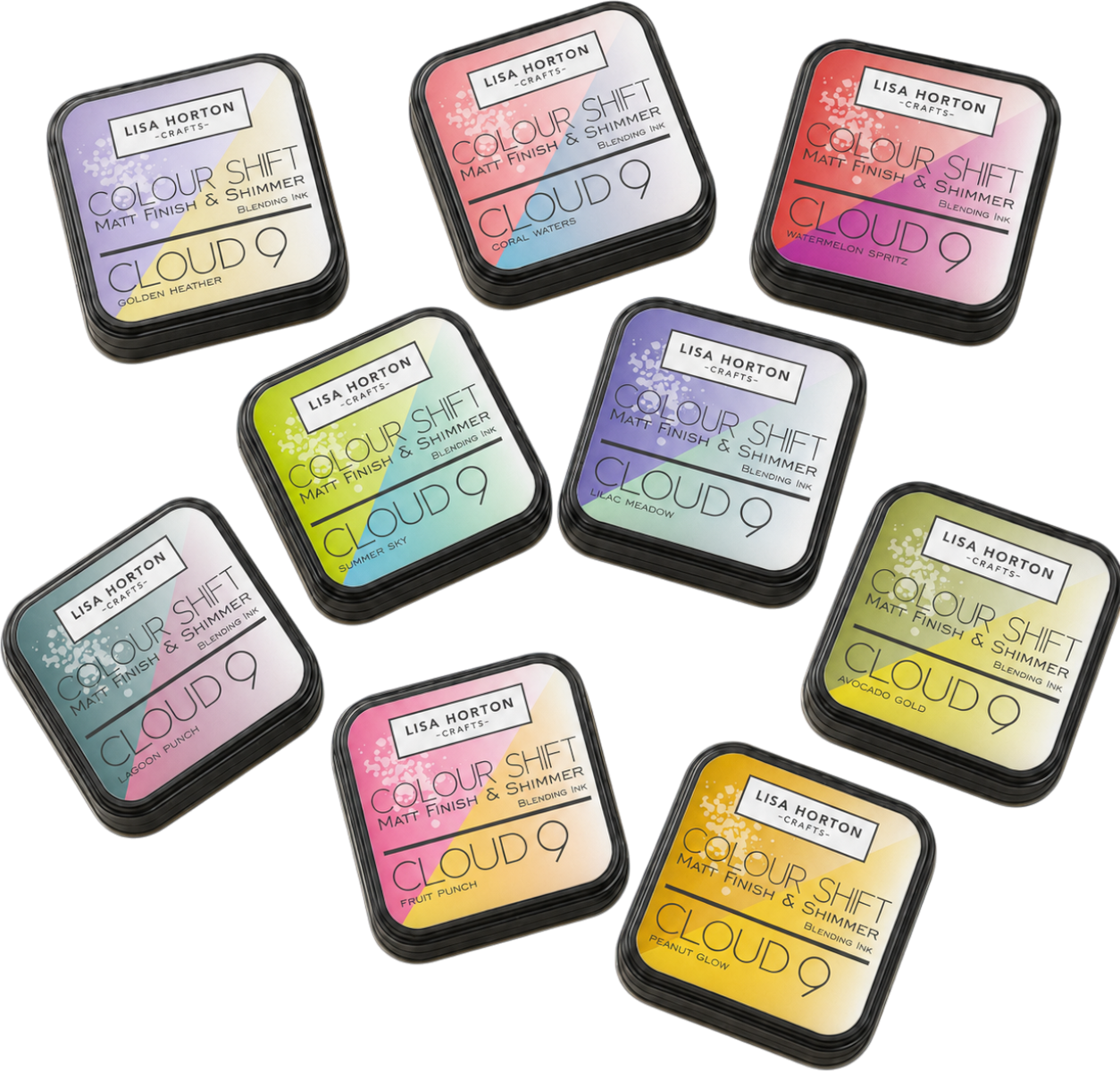Cloud 9 Matt Blending Colour Shift Ink Pad Collection – 9 Pads