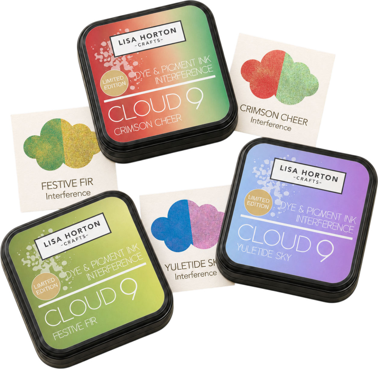 Set of 3 Limited Edition Interference Ink Pads - Christmas Cheer, Festive Fir and Yuletide Sky