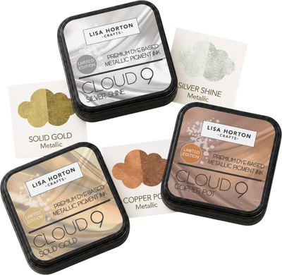Set of 3 Limited Edition Metallic Ink Pads - Gold, Silver and Copper
