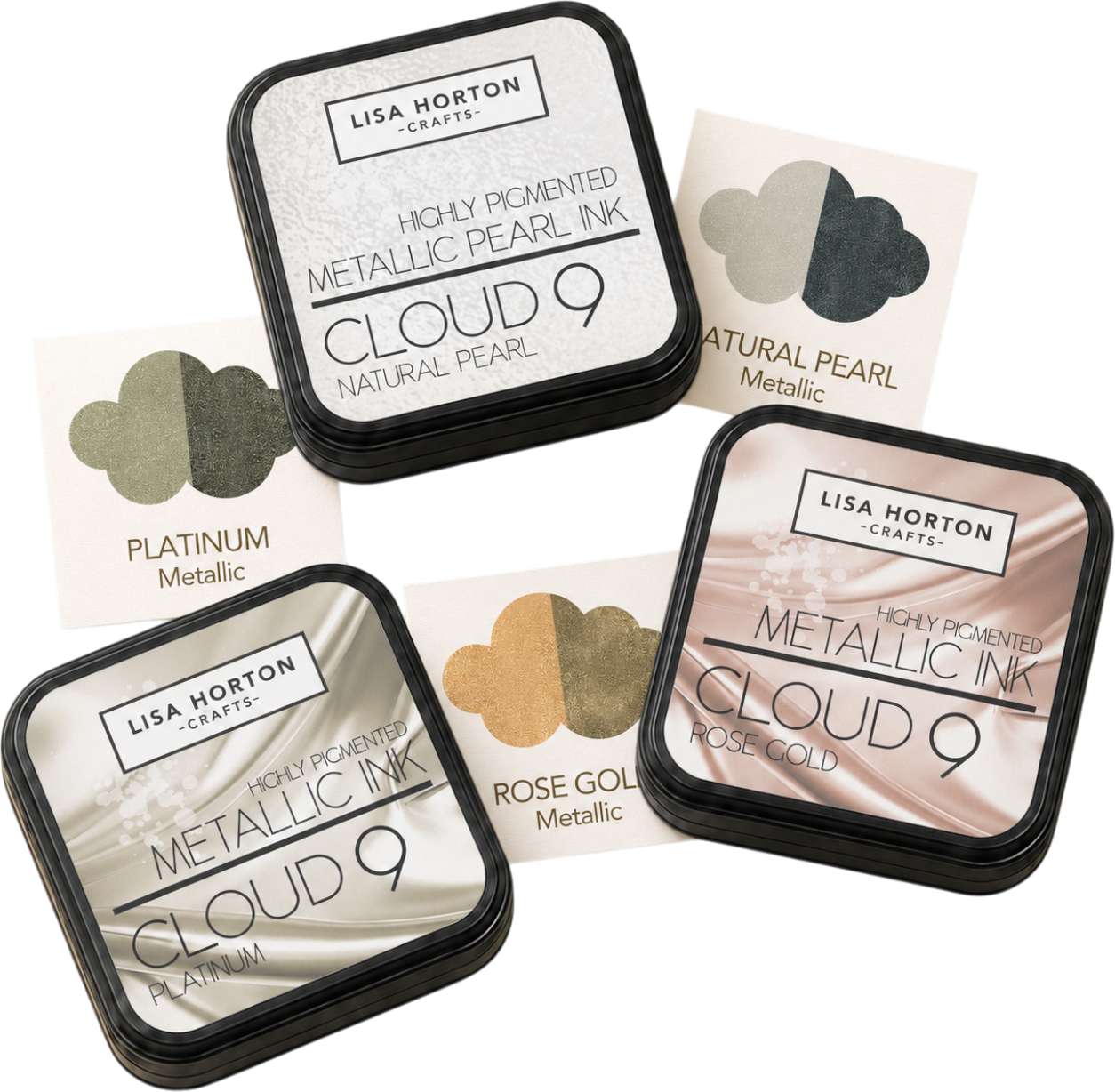 Alchemist Ink Pad Trio - Natural Pearl, Platinum & Rose Gold