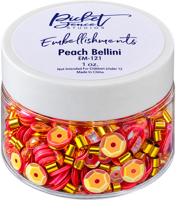 Picket Fence Studios 1 oz Embellishment Jar - Peach Bellini