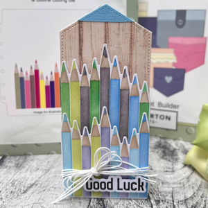 Lisa Horton Crafts Pencil Crayons 6" x 6" Layering Stencils and Die