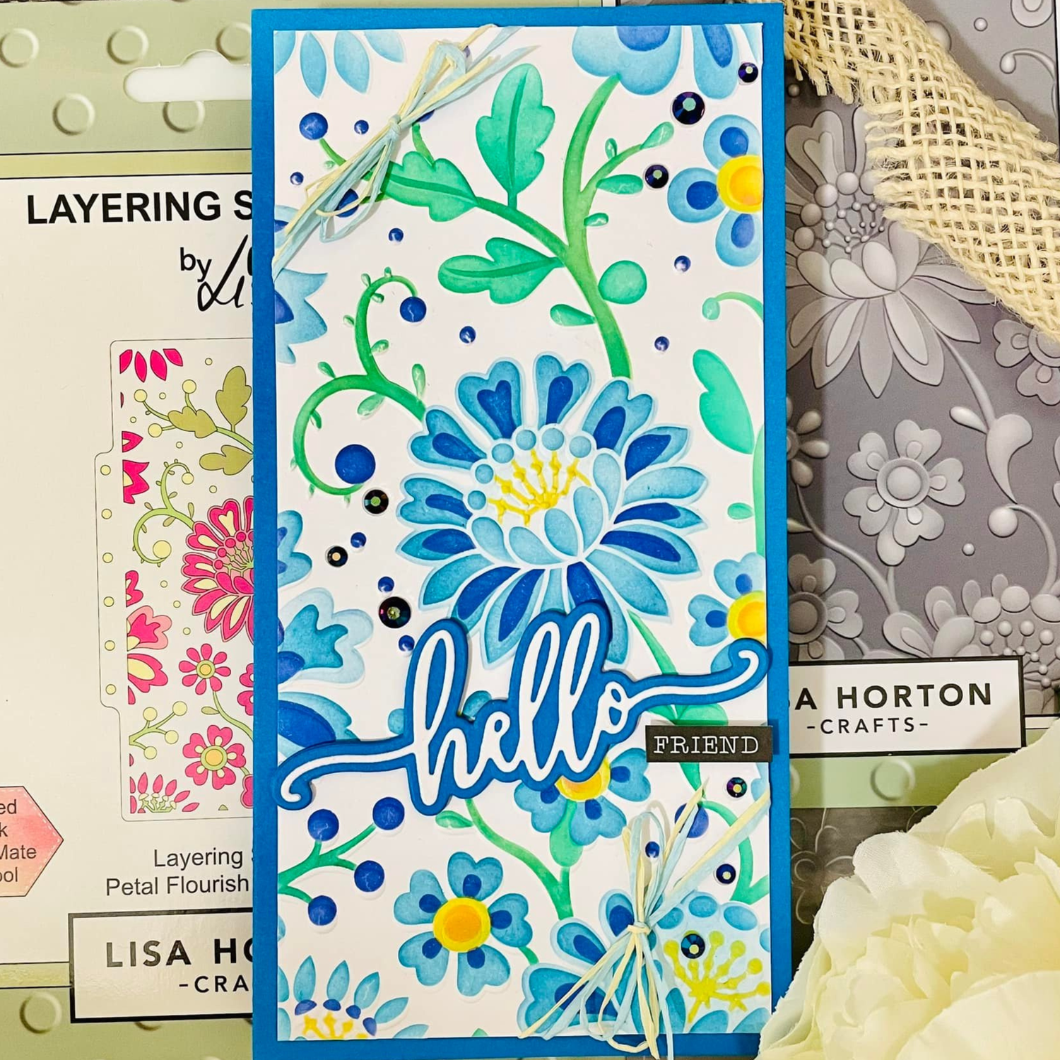 Lisa Horton Crafts Petal Flourish Background DL Layering Stencils