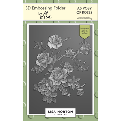 Lisa Horton Crafts Posy of Roses A6 3D Embossing Folder with Die