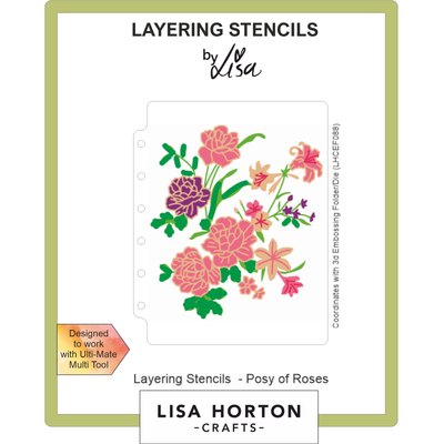 Lisa Horton Crafts Posy of Roses A6 Layering Stencils