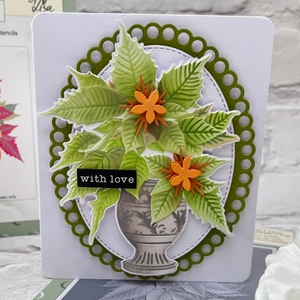 Lisa Horton Crafts Potted Poinsettia 5" x 7" Layering Stencils with Die