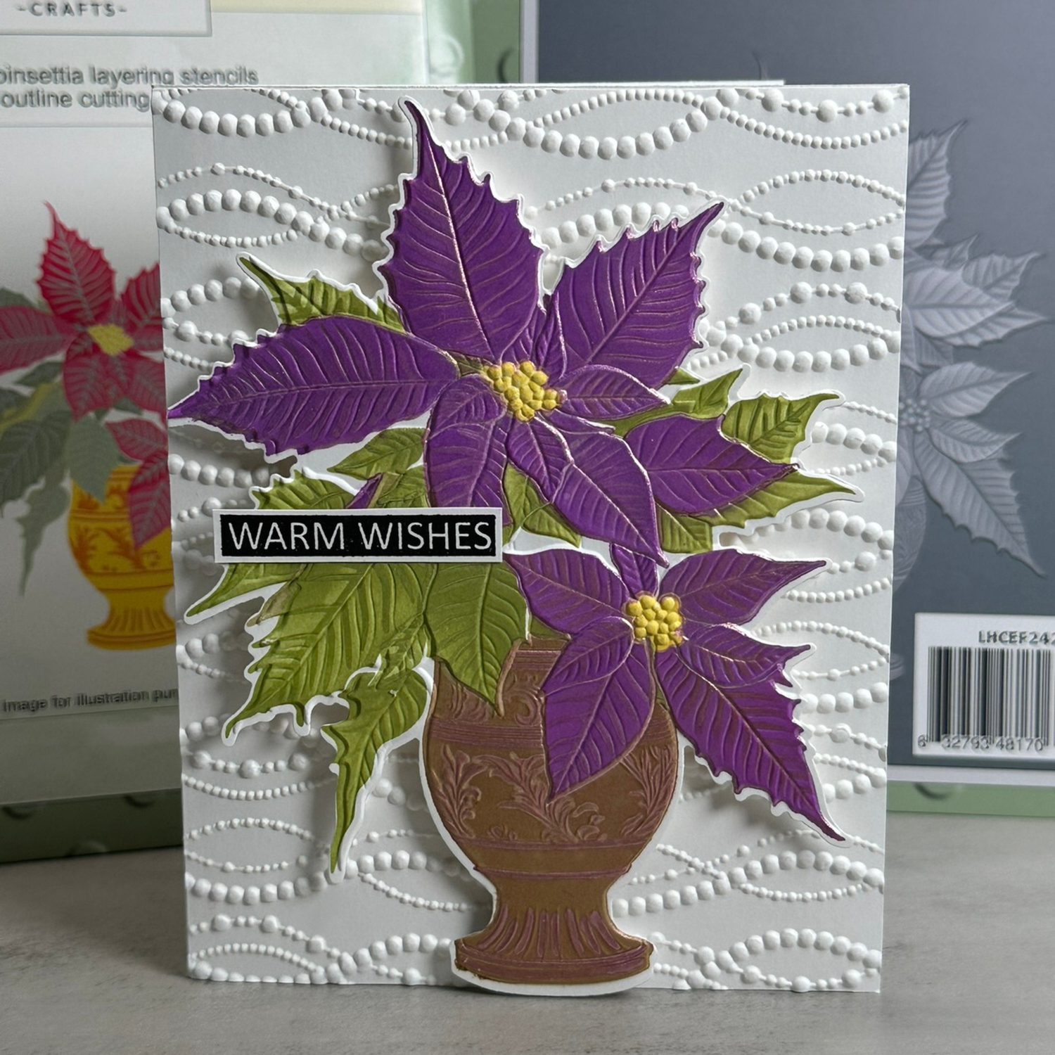 Lisa Horton Crafts Potted Poinsettia 5" x 7" Layering Stencils with Die
