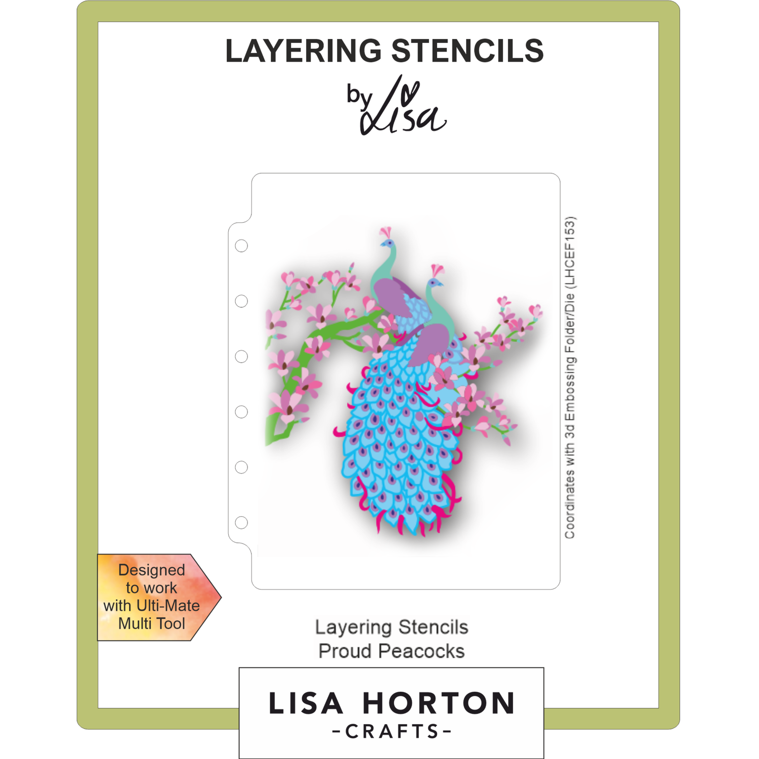 Lisa Horton Crafts Proud Peacocks A6 Layering Stencils