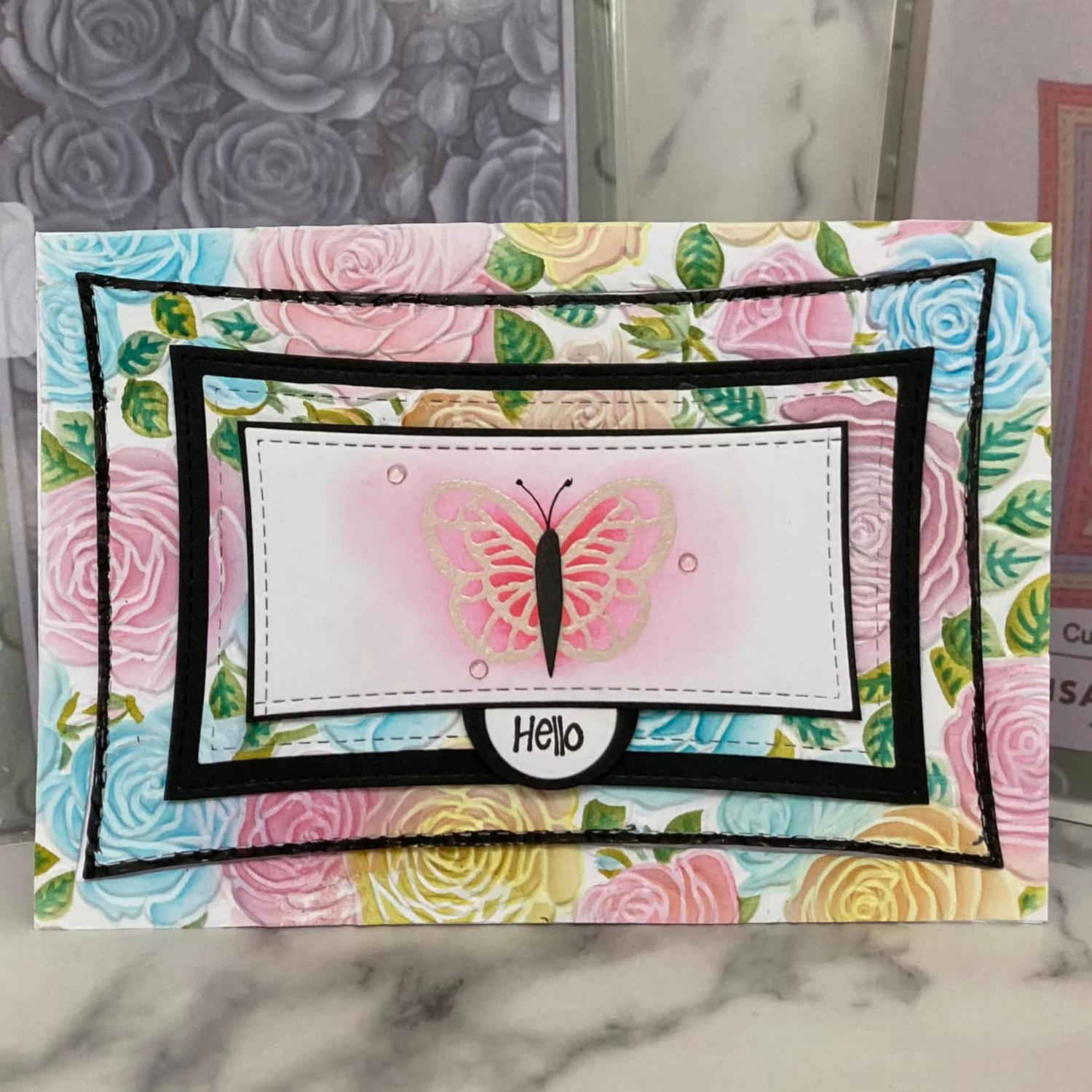 Lisa Horton Crafts Rambling Woodgrain Rose 5" x 7" Layering Stencils